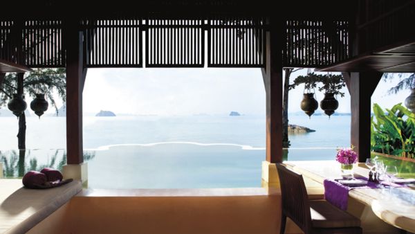 Infinity Hotel Pools Ausblick Thailand Ozean Terrasse-Restaurant Traditional