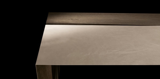 K-Table Tisch Aluminium-Gestell Tischplatte-Massivholz möbel