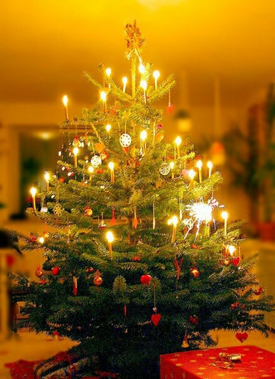 Stimmungsvolle Weihnachtsbaum Dekoration für Traditionalisten