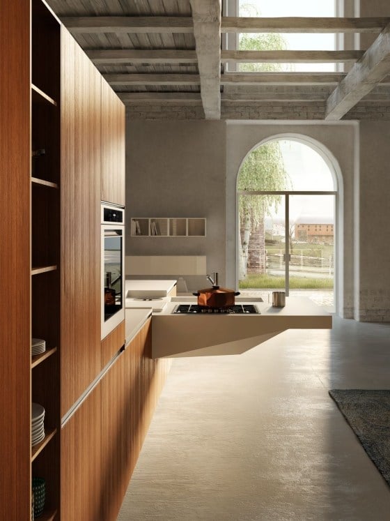 Kompakte wohnküche Snaidero board design holz