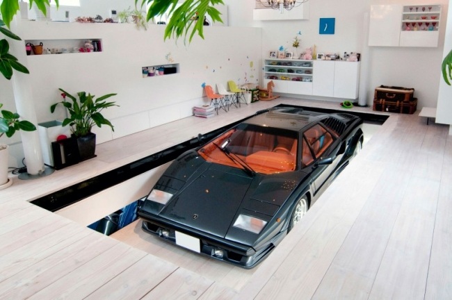 Kre Modernes Haus mit Garage tokyo sportwagen fans