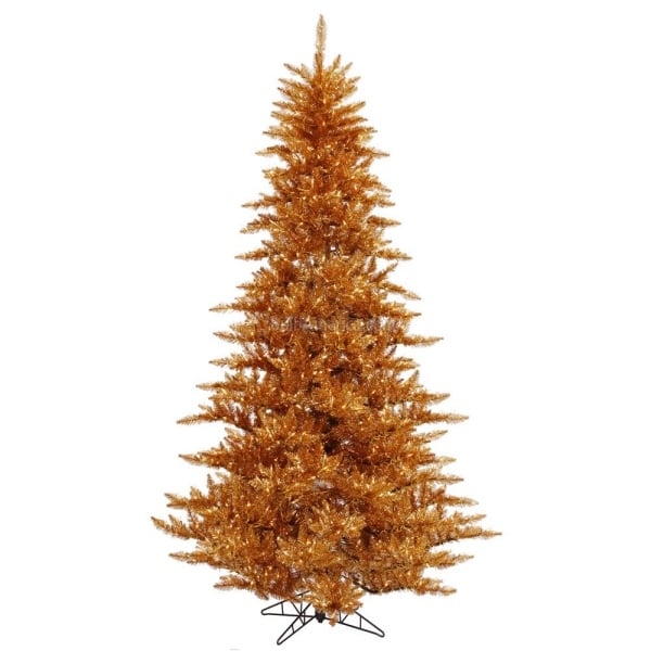 Kunsttanne Baum-Kupfer Optik Farbene Nadeln-Weihnachten Girlanden