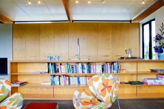 Küstenhaus modern Design-Innenarchitektur Holzeinsatz Küche Einrichtung