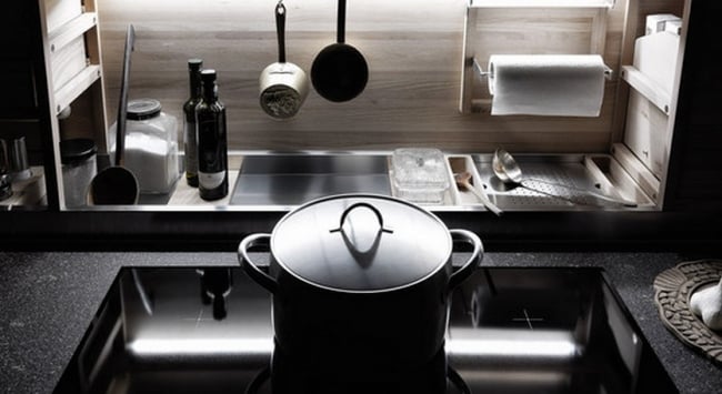Licht-in der Küche modern Valcucine-Theken Platten modern-Bearbeitung Materialien
