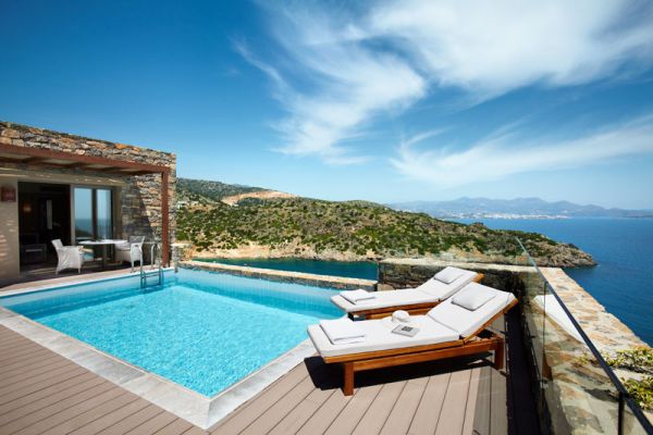 Holz Deck Luxus Villa Kreta Griechenland-Poolanlage Resort Sommer Reiseziele