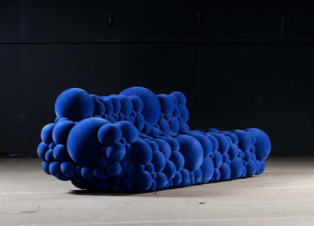 Maarten-de Ceulaer-Möbel Designserie Mutation-Blau Sofa-zellenartig Struktur
