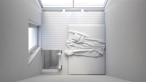 Minimalismus im Schlafzimmer Innendesign purismus-Design alles Weiß