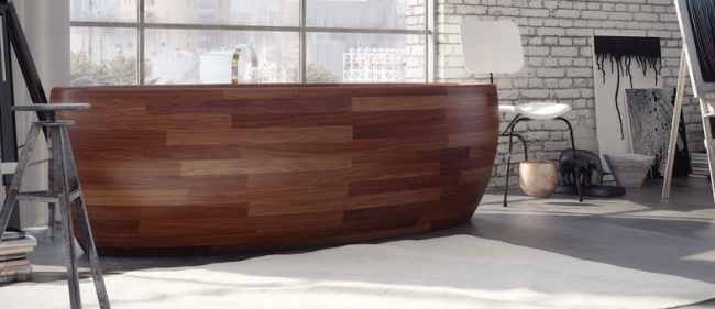 Moderne Badewanne-Holz erstklassig-Trendige Ausführung Badezimmer Fußmatte