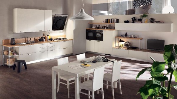 Moderne Design Küche Scavolini große räume weiß essbereich funktional