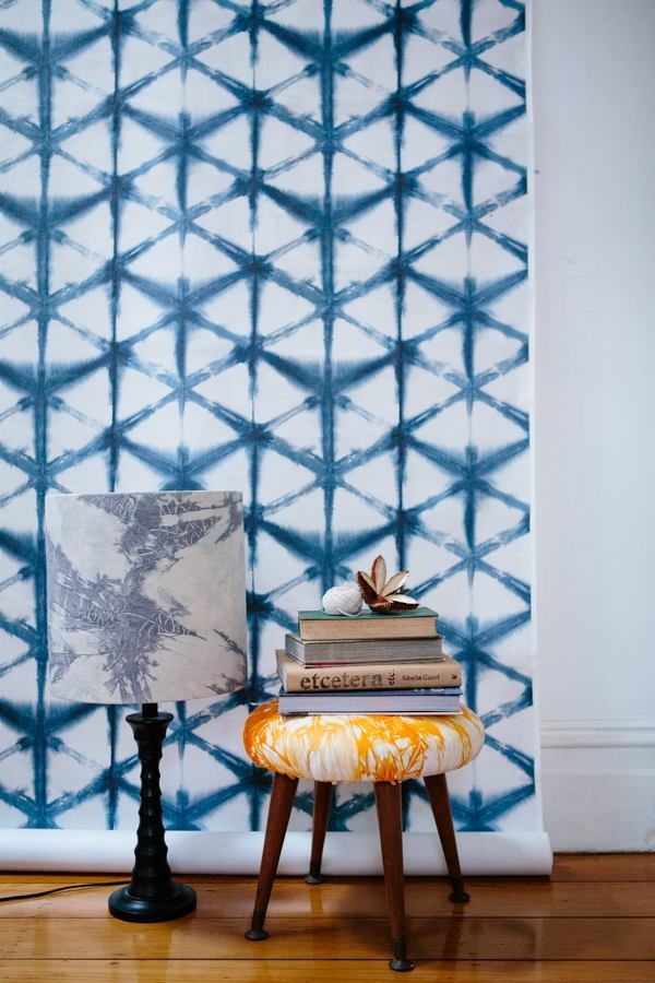 Moderne Textilkunst Wandverkleidung Ideen-shibori Wanddesign-Tapeten Muster