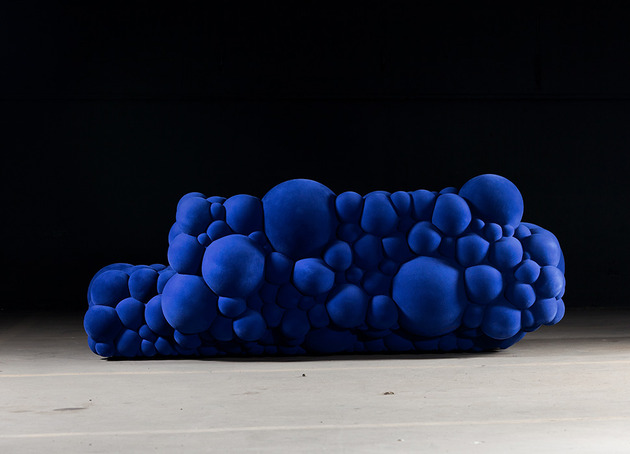 Modernes Möbel Strukturierte-Oberfläche Sitz Komfort-blau indigo