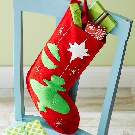 Weihnachten stiefel-Rot Ornamente Stoff Basteln Verzierungen-von Hand genäht