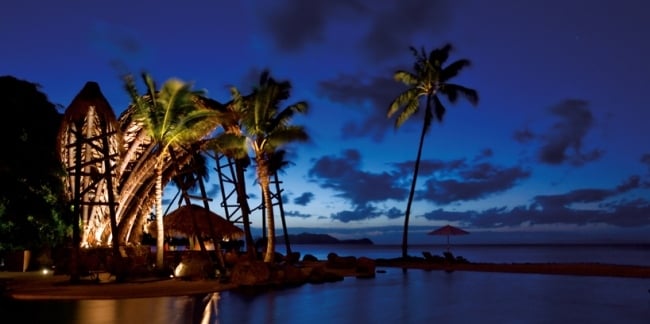 Reisen Ferienort-Nachtbeleuchtung Romantische Private Insel Fidschi