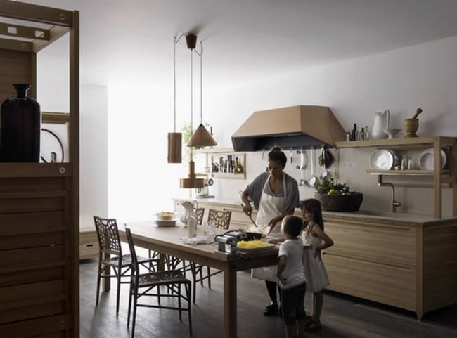 Sine Tempore-Moderne Design Küche-Holz ulme Valcucine-italienisch 