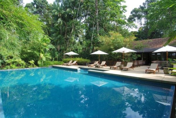 Deck Holz Hotelanlage-pool infinity Regenforest-Blick Suite-Datai Langkawi Borneo