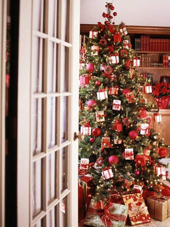 Weihnachtsbaum Deko Schmuck-Geschenke Glanzpapier-basteln