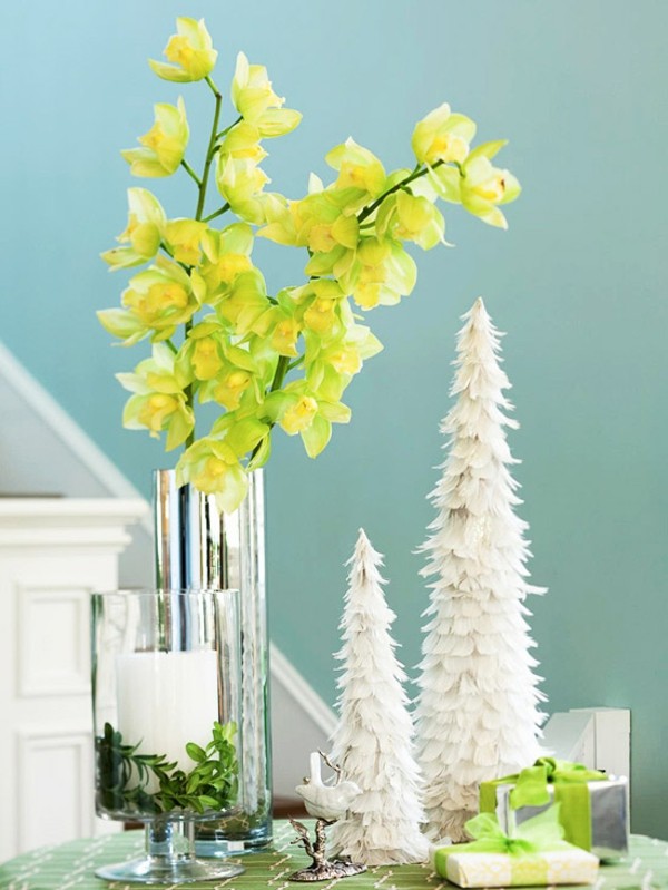 Tisch weihnachtlich dekorieren weiß