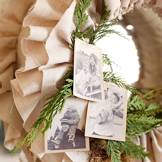 Tür-Kranz Stoff Weihnachten-Deko Bilder-Familien Geschenk basteln