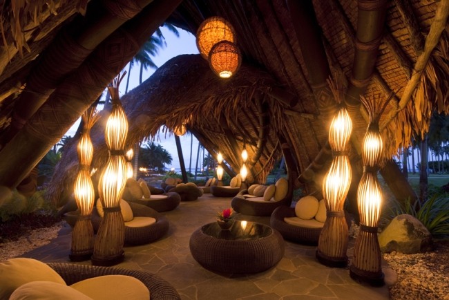 Villa Strohdach-romantische Reisen Restaurant Exotik pur-für Paare Fidschi-Laucala