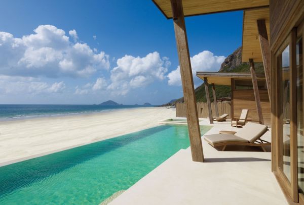 Holz Villa Traditional Bauweise Aussicht-am Strand-Fein Sand-Schwimmpool-Vietnam Six Senses-Con Dao
