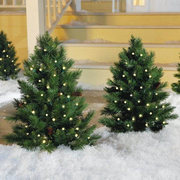 Vorgarten Outdoor Tanne-Künstlich Weihnachtsbaum Lichter Kette-Leds