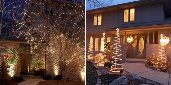 Weihnachtliche Bilder Haus Beleuchtung Ideen bunt Lichterketten