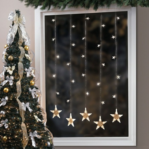 Weihnachtsdeko Sterne Tannenbaum Lichterkette