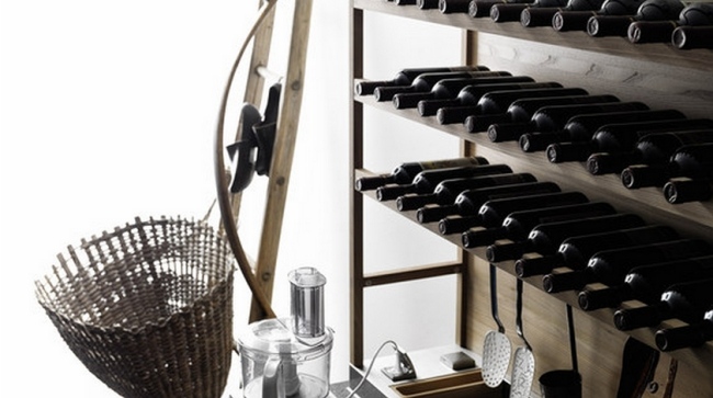 Weinabkühler Holz-Ständer Design-moderne italienische Küche Ausstattung