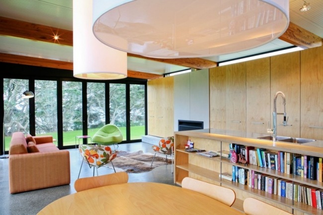 Wohnpavillon Haus-Innen Design-Holzmöbel Neuseeland Architektur