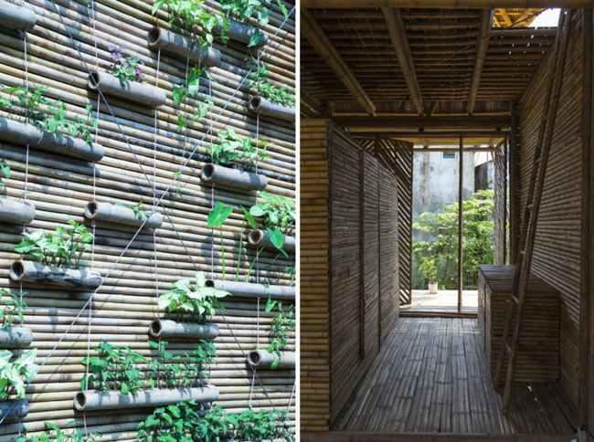 vertikaler Garten Vietnam Bambus Baumaterial