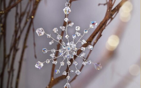 deko für den weihnachtsbaum glitzersteine draht schneeflocke diy