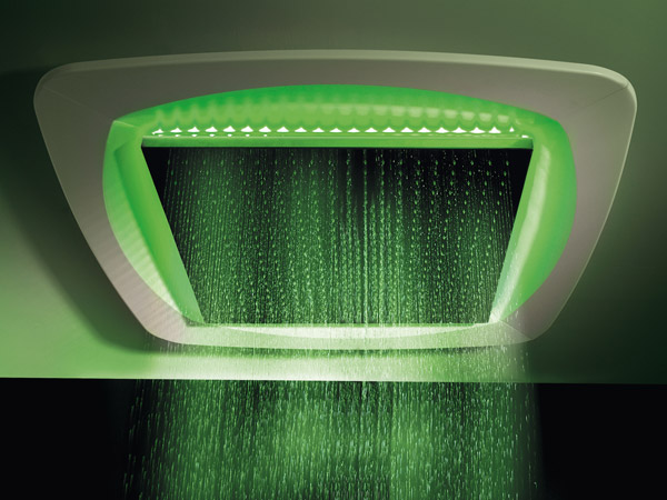 duschkopf design led beleuchtung grün regendusche dynamica fir italia