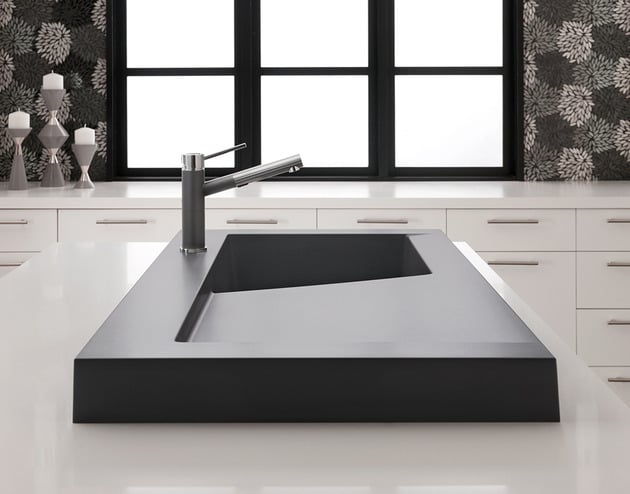 sil granit spülbecken küche grau asche rechteckig