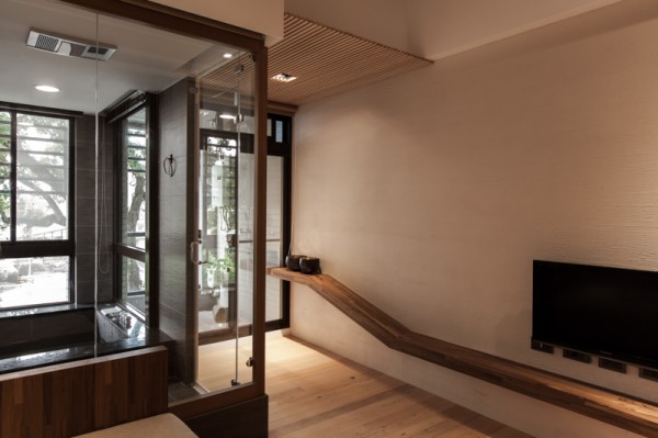 japanisch hauseingang minimalistisch trendig design deko wandverglasung holz