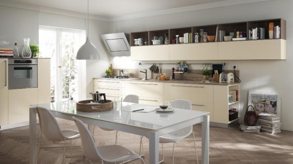 helle küche design essbereich creme weiß scavolini