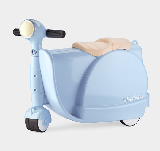 kindertrolley zum draufsitzen italienischer scooter blau design
