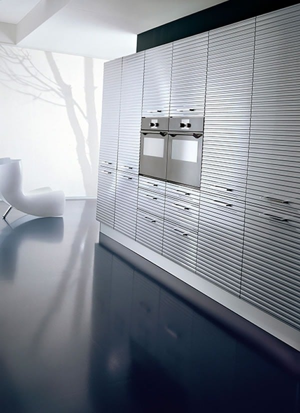 küche kochinsel trendig minimalistisch küchenschrank eingerichtete geräte aluminiumleiten