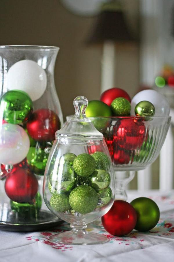 last minute weihnachtsdeko baumkugeln bonbonniere glas schüssel