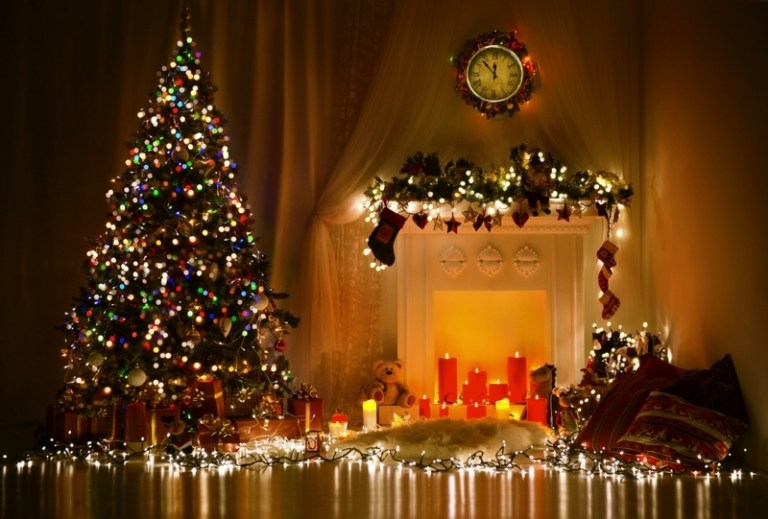 lichterketten am weihnachtsbaum kaufen tipps kamin deko kerzen