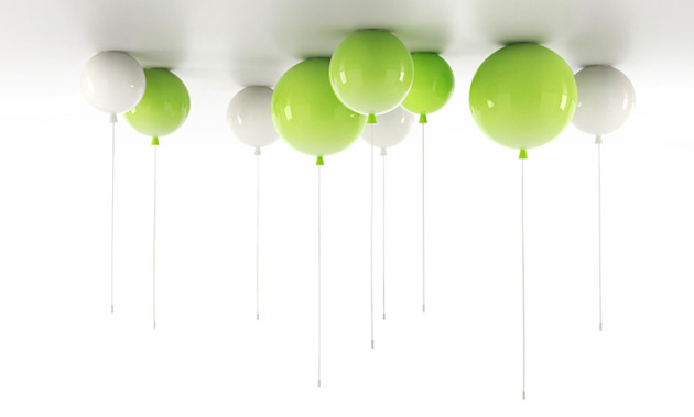 lustige deckenleuchten brokis luftballoons grün weiß