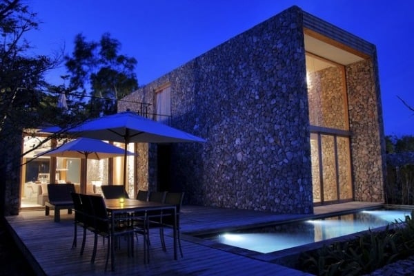 luxus ferienhaus kui buri thailand architektur wandgestaltung naturstein