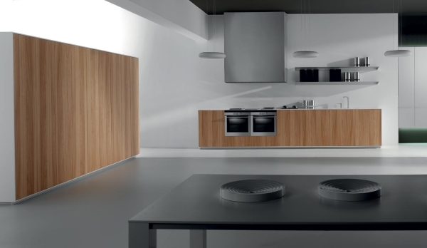  küchenmöbel esstisch einrichtung trendig design holz hell edelstahl