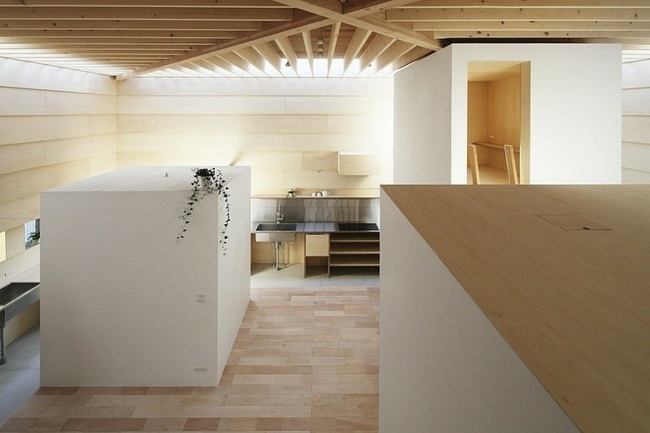 moderne Architektur Wohnbereich Holzbalken Decke