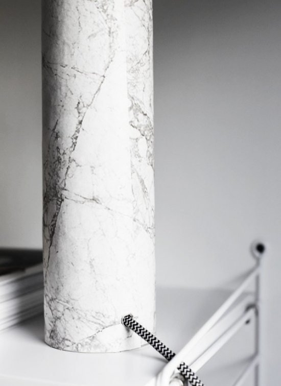 trendig tischlampe selbermachen papier marmor optik varianten design