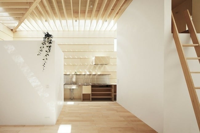 moderne minimalistische Innenarchitektur Decken Gestaltung Holz