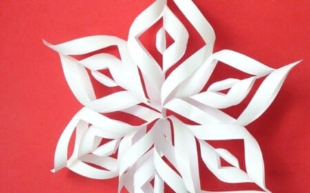 papier stern 3D effekt streifen rollen weiss