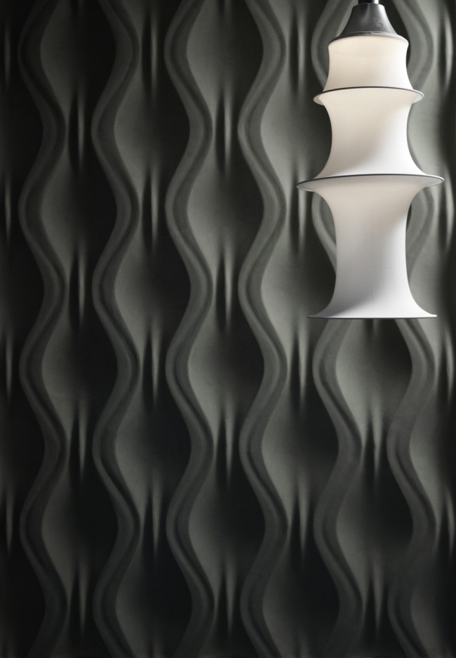 reliefe Paneele Wand Gestaltung Muster verspielt Onda 3dsurface-grau