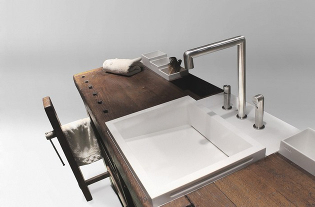 rexa design rustikalen waschtisch modernes waschbecken armaturen
