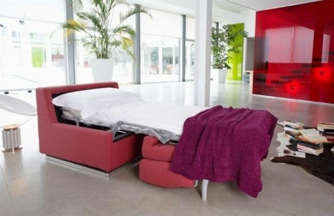 rosa Schlafsofa trendige Farbe Sofa