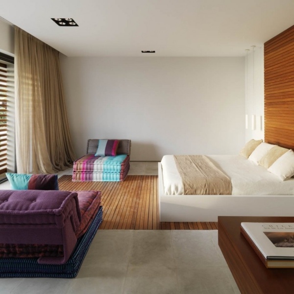 schlafzimmer design vorschläge einrichtung raumgestaltung kontrastfarben trendig